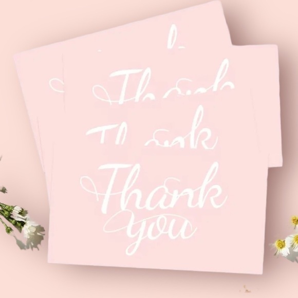 50 Thank you cards for your small business Pink & White Business Card size - Picture 5 of 11